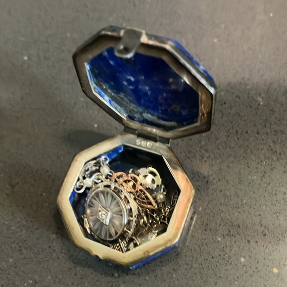 Antique Edwardian Art Deco 10k Gold Rock Crystal Diamond Lavaliere Necklace - Picture 13 of 15